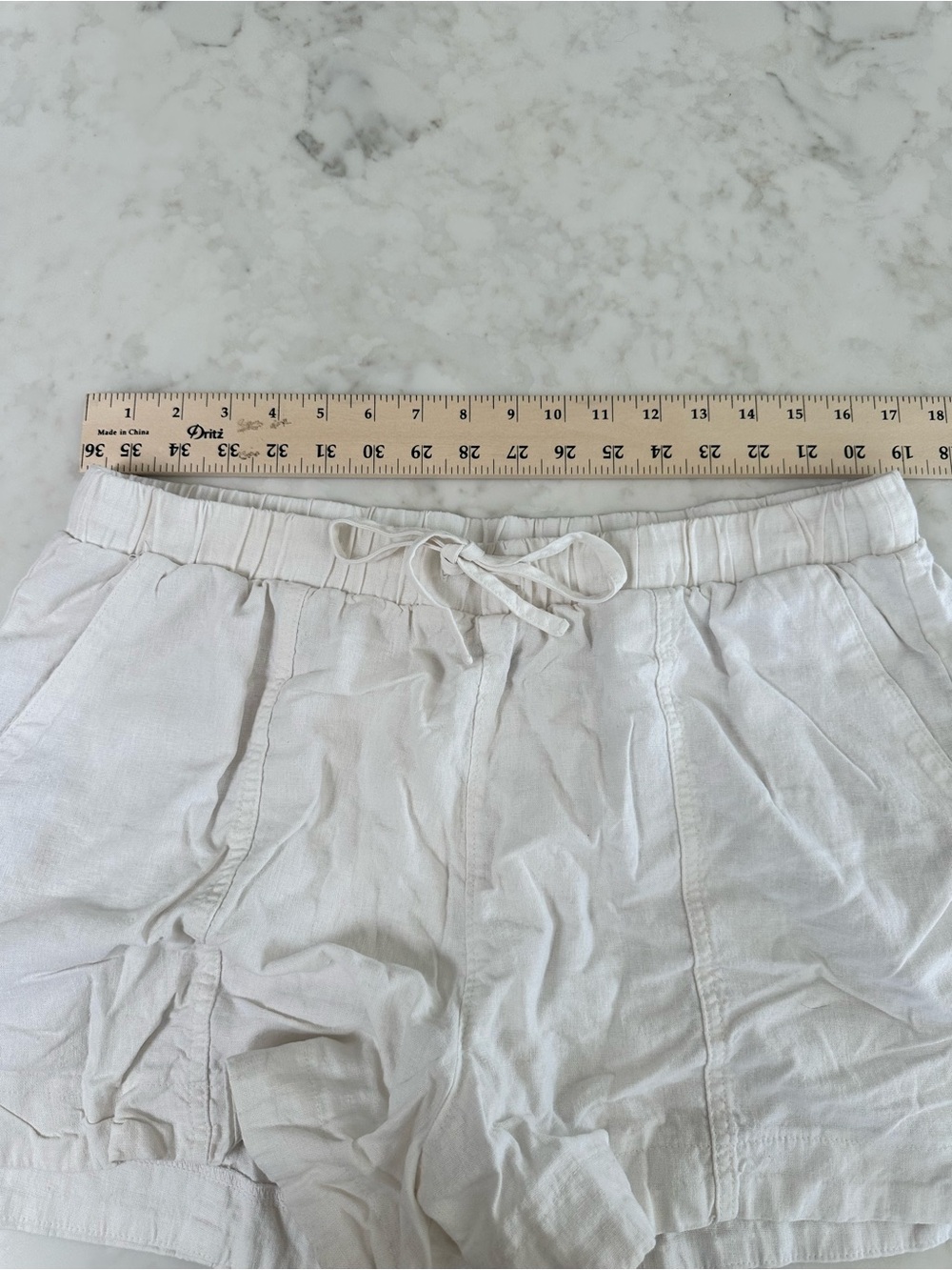 Universal Thread White High Rise Linen Pull-On Shorts. Size Large - Picture 7 of 11